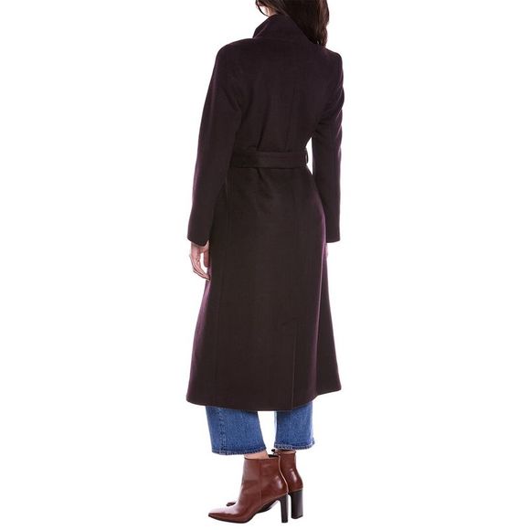 Kenneth Cole Wool-Blend Belted Maxi Coat - Picture 2 of 4